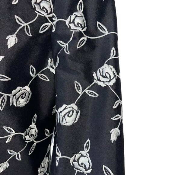 Corso De Roma Exclusivo Vintage Womens Jacket Size XL Black Floral Silk Satin - Picture 13 of 16